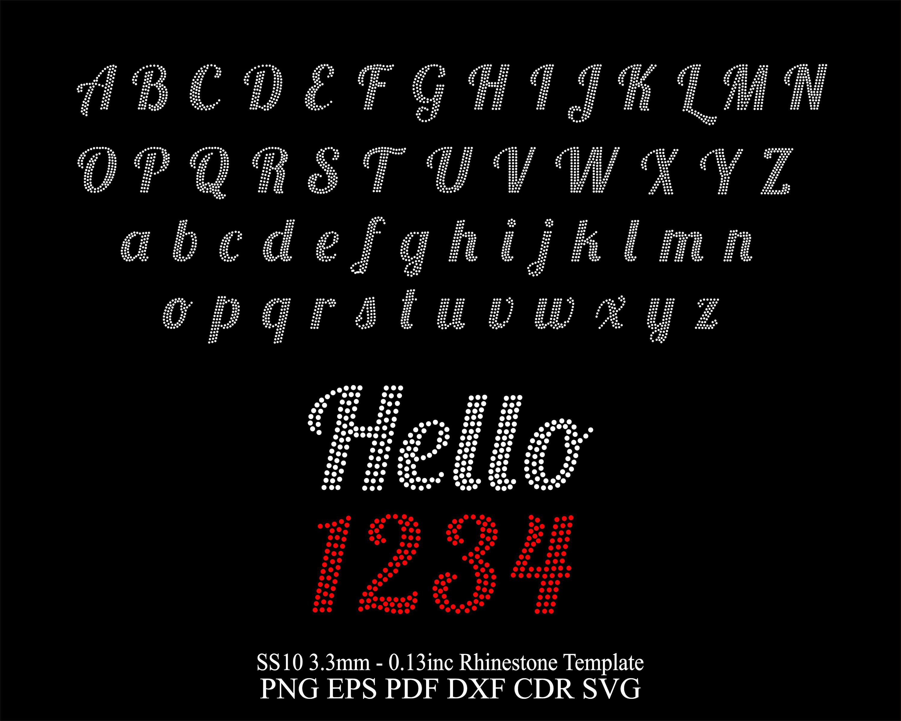 Letras Rhinestone Rhinestone Font Rhinestone Alphabet Design Svg Template SS10 Rhinestone ...