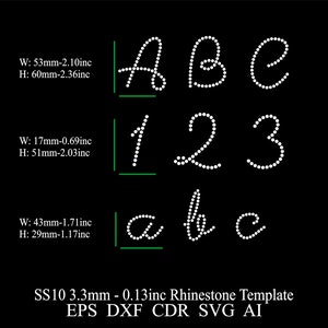 Rhinestone Font Template Rhinestone Font SS10 Rhinestone Alphabet Bride ...