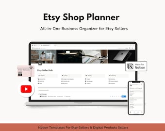 Notion Template for Etsy Shop, Digital Planner for Small Business, Ecommerce Organizer, Etsy Seller Goal Tracker, Online Shop for etsy shop