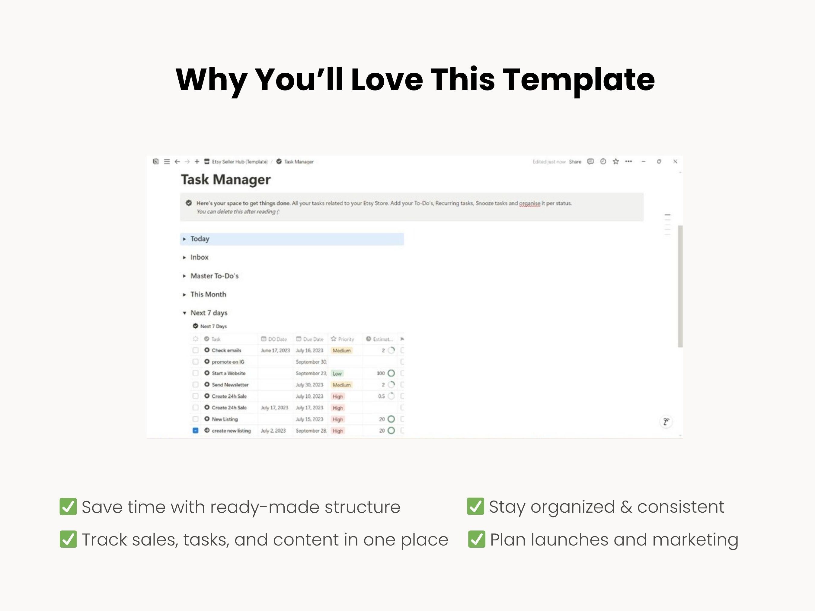 Notion Template Etsy Shop Planner • Digital Notion Organizer for Etsy