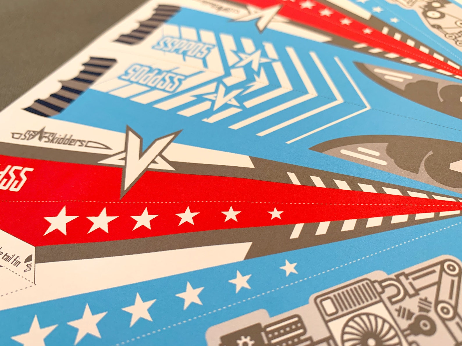 Printable Paper Airplane Star Skidders Space A Flying Toy - Etsy