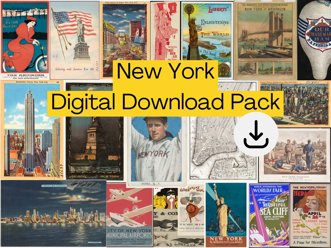 New York Posters Pack 33 Vintage NYC & State Posters City Etsy