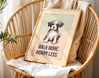 Minimalistischer Welpe Druck, motivierende Hundewandkunst (digitaler Download)
