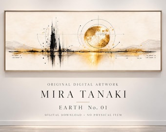 Original Abstract Digital Art – Earth No. 01 by Mira Tanaki | Panoramic Printable Wall Art