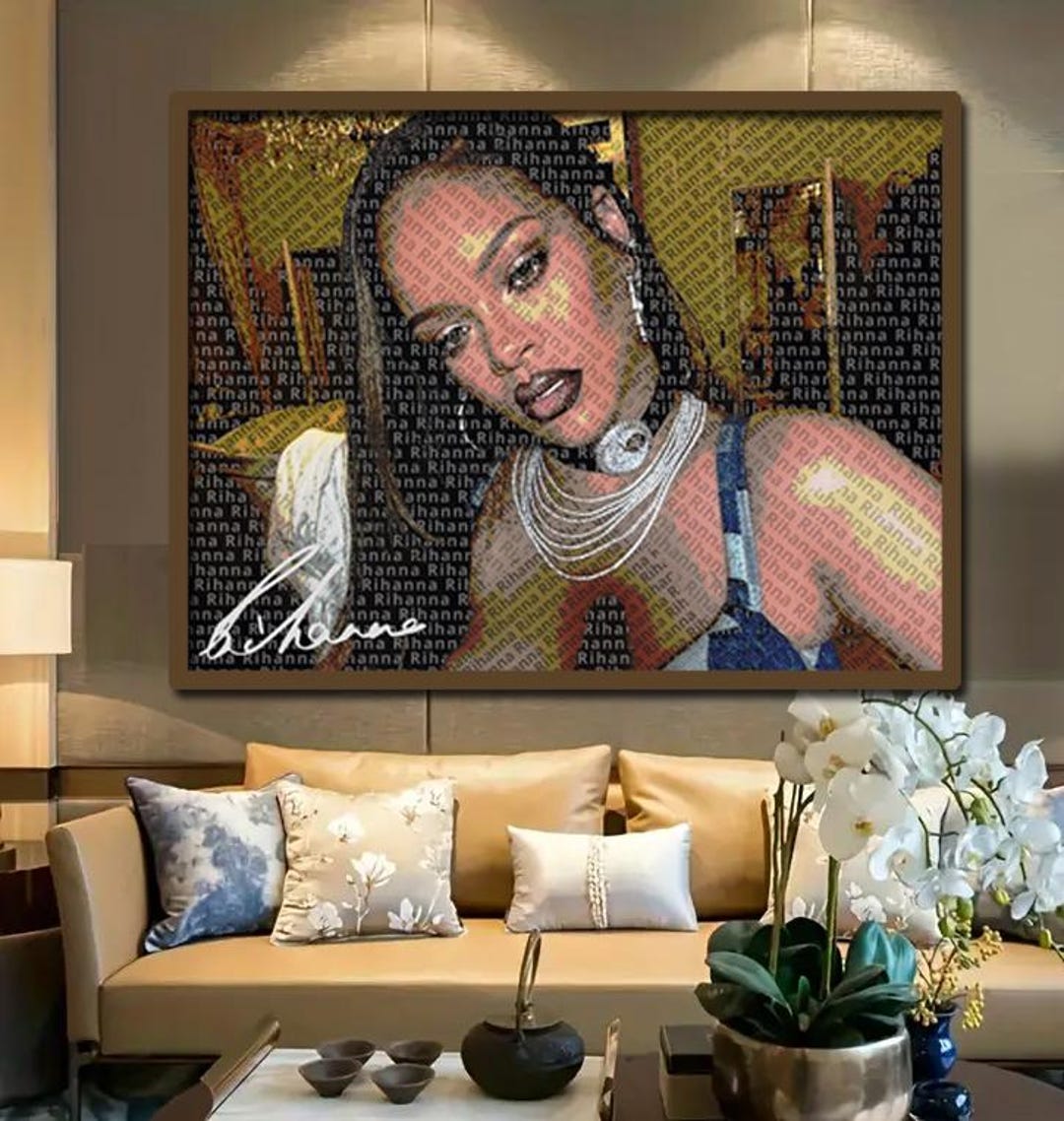 Rihanna, Rihanna Typography Portrait, Special Art Portraits, Custom ...