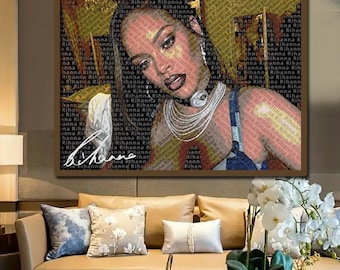 Rihanna Word Art Portrait: Unique Celebrity Wall Decor (Digital)