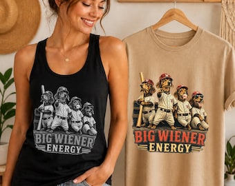 Funny Dachshund Baseball PNG, Big Wiener Energy Dog Mom Shirt Design (Digital Download)