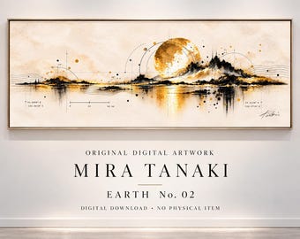 Original Abstract Digital Art – Earth No. 02 by Mira Tanaki | Panoramic Printable Wall Art