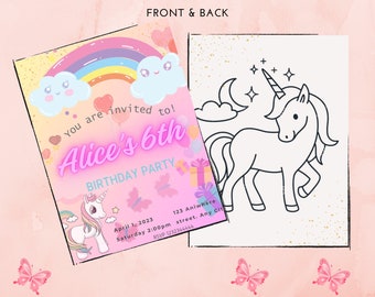Invitación unicornio/ Invitación unicornio