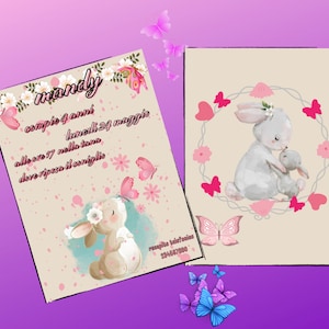 Invito compleanno coniglietto/bunny invitation birthday