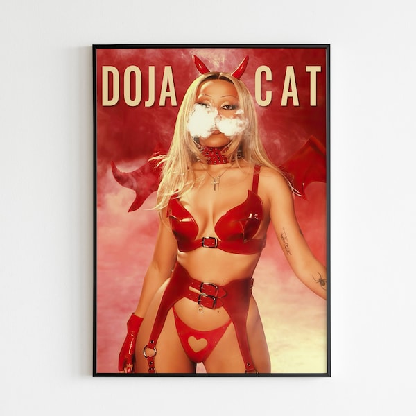 Doja Cat poster, Doja Cat Scarlet Poster, Doja Cat Album poster, Doja Cat paint the town red, mmm she a devil, Gift for her, Gift for him