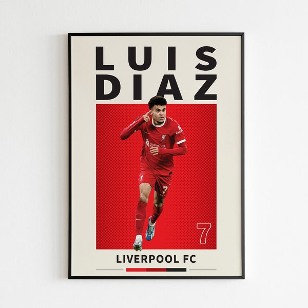 Luis Diaz Poster, Diaz Poster, Liverpool Football Print, Luis Diaz Poster Minimalist, Luis Diaz prints, Gift Poster, Gift For Him