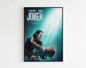 Joker Folie à Deux filmposter, Joker 2 filmposter, Joker poster, minimalistische filmposter, Joaquin Phoenix, Lady Gaga, Arthur Fleck