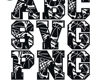 Basketball College Doodle Alphabet Png, Basketball Font Png, College Alpha Png, College Letter Set Png, Sublimation Alpha Set, Download File