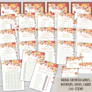 Editable Aperol bridal shower games, Love at first Spritz bachelorette game bundle, Bride-to-be party activity pack, Printable signs cards
