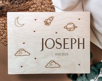 Personalized Baby memory box, girl souvenir box, wooden memory box, baby gift birth, baby souvenir box, babyshower gift, kid memory box