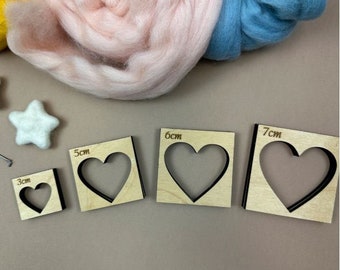 DIY Wooden Needle Felting Molds Hearts, Felted hearts molds, Wooden molds different sizes, Heart Silhouette,Casting Mold,Needle felted heart