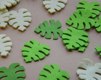Tropische Blätter - 10er Pack Blätter - Monstera Blatt - gestanzte DIY Filzblätter - Laser Cut