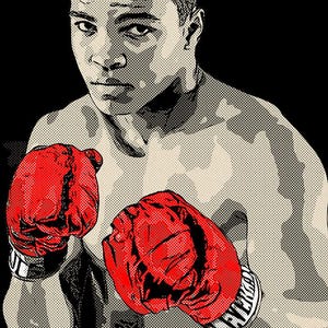 Stampa artistica Muhammad Ali, stampa, fine art, print, pugilato, sport, wall art, boxe