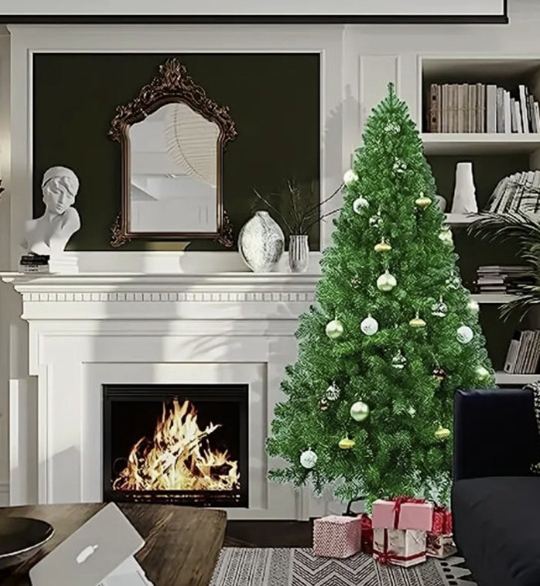 Green Artificial Christmas Tree Easy Assembly Foldable Etsy