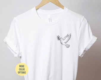 Dove T-Shirt: Minimalist Peace Sign, Hope & Freedom Tee, World Peace Shirt