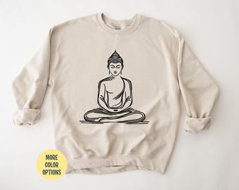 Buddha Sweatshirt: Enlightenment Gift, Spiritual Yoga Shirt