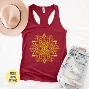 Mandala Tank Top, Lotus Flower Mandala Shirt, Cute Mandala Shirt, Lotus Flower Tank Top, Flower Mandala, Yoga Top, Cute Yoga Tank Top Women