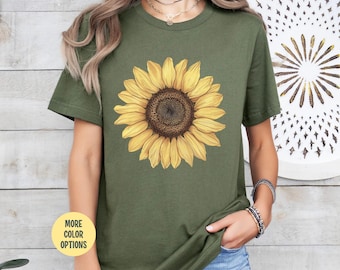 Chemise tournesol cadeau amoureux de tournesol chemise fleur mignonne t-shirt tournesol bohème anniversaire fleur chemise tournesol T-shirt design chemise amoureux des plantes