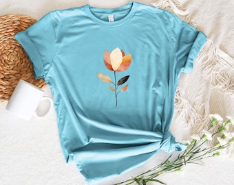 Boho Flower T-Shirt, Floral Summer Shirt, Womens Graphic Tee, Cute Floral Tee, Gift for Her Shirt