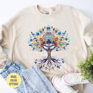 Tree of Life Sweatshirt Yoga Shirt Hippie Shirt Family Reunion Shirt Plant Lover Shirt Nature Lover Sweatshirt Spiritual Gift for Hippie