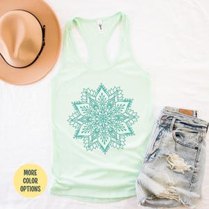 Mandala Tank Top, Lotus Flower Mandala Shirt, Cute Mandala Shirt, Lotus Flower Tank Top, Flower Mandala, Yoga Top, Cute Yoga Tank Top Women