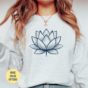 Lotus Flower Sweatshirt Lotus Flower Shirt Men Flower Shirt Yoga Sweatshirt Meditation Shirt Spiritual Gift for Buddhist Women Yoga Shirt