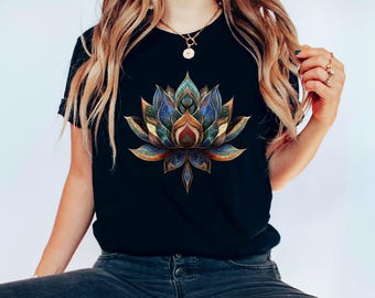 Lotus Flower T-Shirt: Unisex Yoga Meditation Shirt, Gift for Yogi