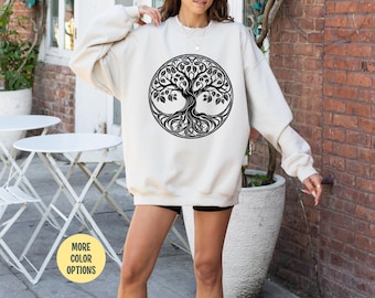 Yggdrasil Tree of Life Sweatshirt: Norse Mythology Sacred Tree