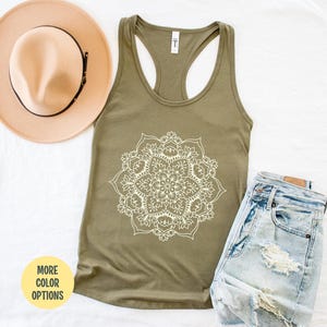 Mandala Tank Top, Lotus Flower Mandala Shirt, Cute Mandala Shirt, Lotus Flower Tank Top, Flower Mandala, Yoga Top, Cute Yoga Tank Top Women