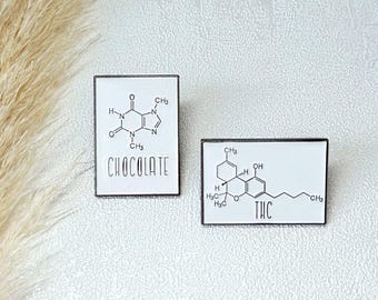 Pin - Anstecker - Pin - Anstecknadel - Brosche - Button- Clip - chemische Formel THC Chocolate