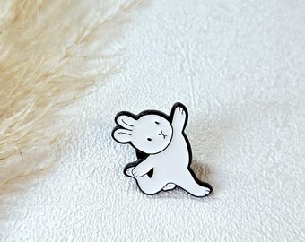 Pin - Anstecker - Anstecknadel - Brosche - Button- Clip - tanzender Hase