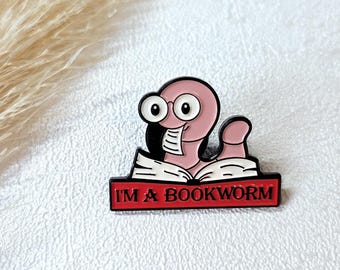 Pin - Anstecker - Anstecknadel - Brosche - Button- Clip - Bücherwurm