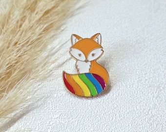 Pin - Anstecker - Anstecknadel - Brosche - Button- Clip - Fuchs mir Regenbogen