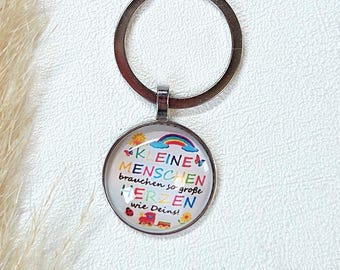Schlüsselanhänger Dankeschön für Erzieher Lehrer - Anhänger Schlüssel Glücksbringer - Kleine Menschen Kita