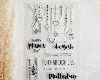 Stamp Mother's Day Mom - silicone stamp - stamp set - Clear Stamps - transparent stamps