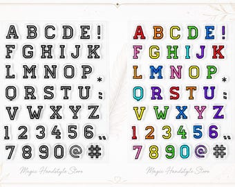 42-piece letter stamp set with numbers and letters for your DIY projects - stamps for coloring.