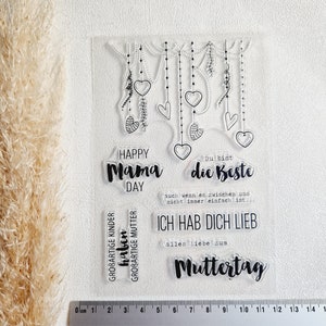 Stempel Muttertag Mama Silikonstempel Stempelset Clear Stamps transparente Stempel Bild 5