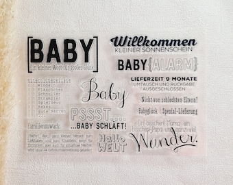 Stempel Baby Strampler - Silikonstempel - Stempelset - Clear Stamps - transparente Stempel - Scrapbooking - Bullet Journal - Geburt