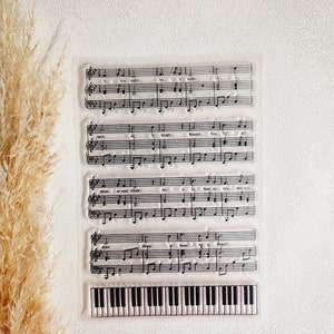 Stempel Noten Musik - Silikonstempel - Stempelset - Clear Stamps - transparente Stempel - Scrapbooking - Bullet Journal