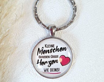 Schlüsselanhänger Dankeschön für Erzieher Lehrer - Anhänger Schlüssel Glücksbringer - Kleine Menschen Kita