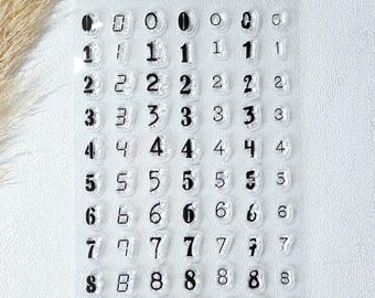 Stempel Zahlen - Silikonstempel - Stempelset - Clear Stamps - transparente Stempel
