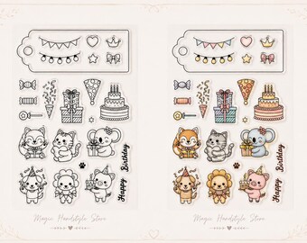 A magical party stamp set for young and old, consisting of 18 cute stamps suitable for any children's birthday party.