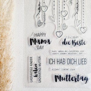 Stempel Muttertag Mama Silikonstempel Stempelset Clear Stamps transparente Stempel Bild 8