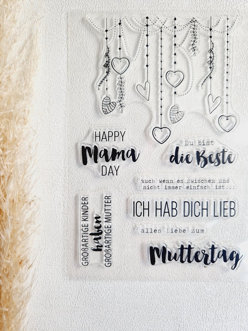 Stempel Muttertag Mama Silikonstempel Stempelset Clear Stamps transparente Stempel Bild 8